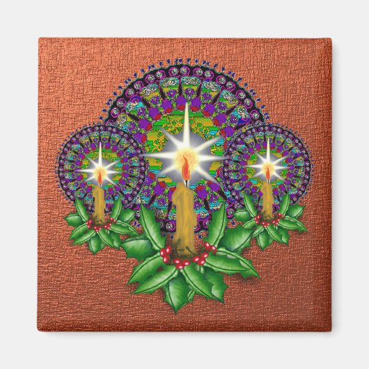 Aimant Cuivre de Noël victorien (Devant)