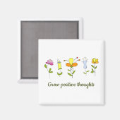 Aimant Cultiver des pensées positives fleurs (Recto/Verso)