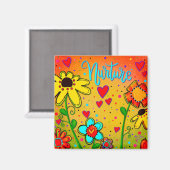 Aimant Cultiver Jolie Florale Jaune Inspirivité moderne (Recto/Verso)