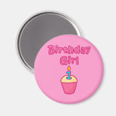 Aimant Cupcake Anniversaire Fille 1 (Recto/Verso)
