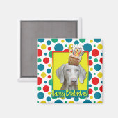 Aimant Cupcake anniversaire - Weimaraner (Recto/Verso)
