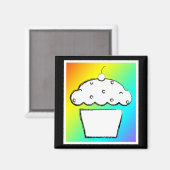Aimant cupcake arc-en-ciel (Recto/Verso)