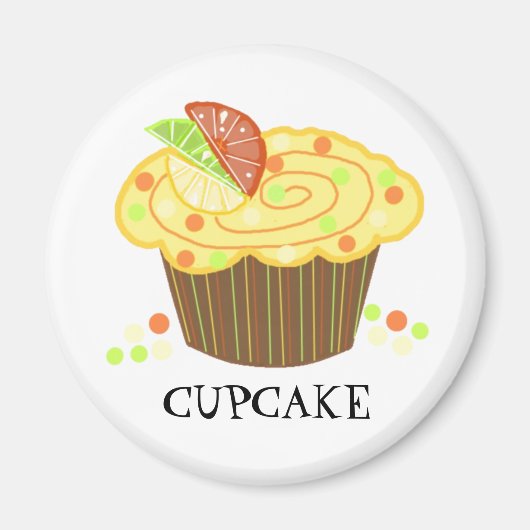 Aimant Cupcake au bonbon au citron (Devant)
