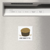Aimant Cupcake au chocolat avec un commentaire (In Situ (Lave-vaisselle))