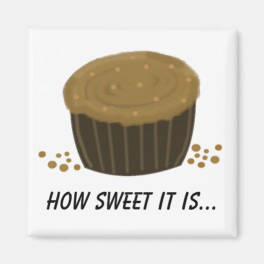 Aimant Cupcake au chocolat avec un commentaire (Devant)