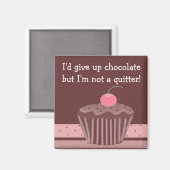 Aimant Cupcake au chocolat avec un commentaire (Recto/Verso)