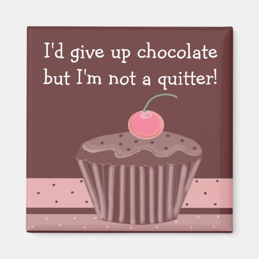 Aimant Cupcake au chocolat avec un commentaire (Devant)