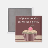Aimant Cupcake au chocolat avec un commentaire (Recto/Verso)