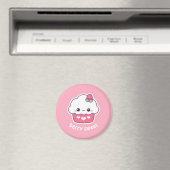 Aimant Cupcake aux fraises de Kawaii (In Situ (Lave-vaisselle))