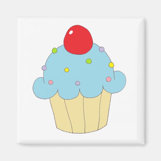 Aimant Cupcake bleu (Devant)