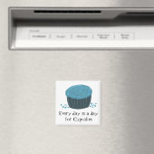 Aimant Cupcake bleu avec mignon dire (In Situ (Lave-vaisselle))