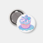 Aimant Cupcake bleu sur l'aimant de plaque (Recto/Verso)