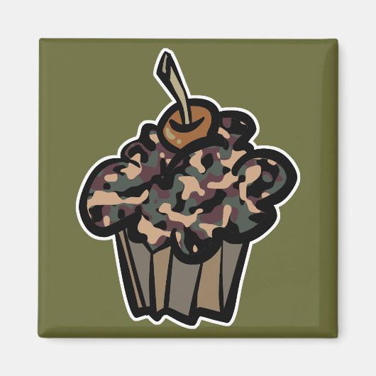 Aimant cupcake camouflé (Devant)