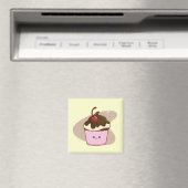 Aimant Cupcake cerise au chocolat (In Situ (Lave-vaisselle))
