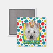 Aimant Cupcake d'anniversaire - Westie - Tank (Recto/Verso)