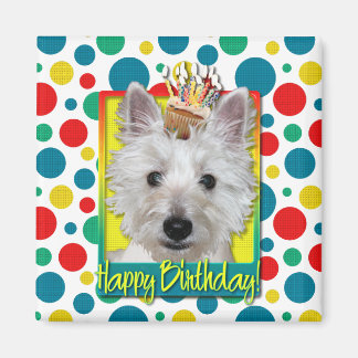 Aimant Cupcake d'anniversaire - Westie - Tank