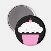 Aimant cupcake de cerise (Recto/Verso)