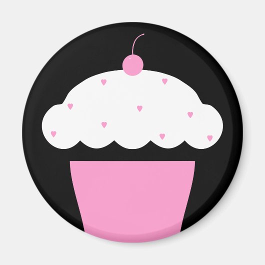 Aimant cupcake de cerise (Devant)