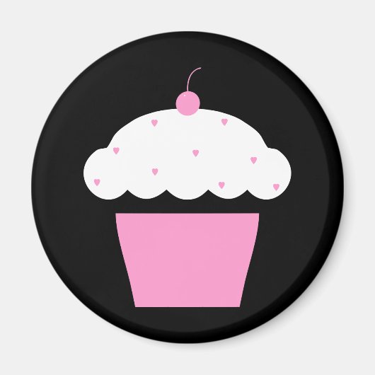 Aimant cupcake de cerise (Devant)