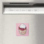 Aimant cupcake de framboise (In Situ (Lave-vaisselle))
