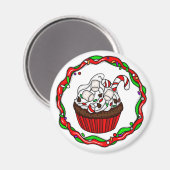 Aimant Cupcake de Noël avec Sucre de canne (Recto/Verso)