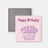Aimant Cupcake Joyeux anniversaire (Recto/Verso)