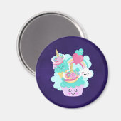 Aimant Cupcake mignonne et crème glacée joyeuse (Recto/Verso)