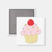 Aimant Cupcake rose (Recto/Verso)