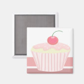 Aimant Cupcake rose doux (Recto/Verso)