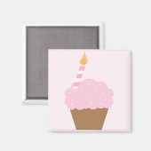Aimant Cupcake rose pâle (Recto/Verso)