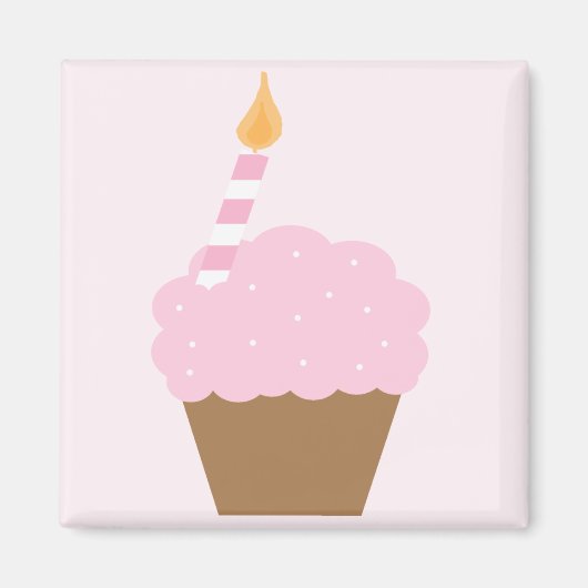 Aimant Cupcake rose pâle (Devant)