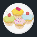 Aimant Cupcakes<br><div class="desc">cupcakes cupcake cake cakes sucré adorable mignon doux drôle de dessin amusant doux mignon enfant enfant cerise vanille rose muffin beau bleu brun brun biscuits biscuits boulangerie cerise fraise fraises</div>