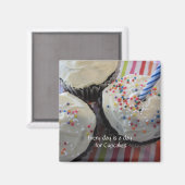 Aimant Cupcakes avec une phrase mignonne (Recto/Verso)