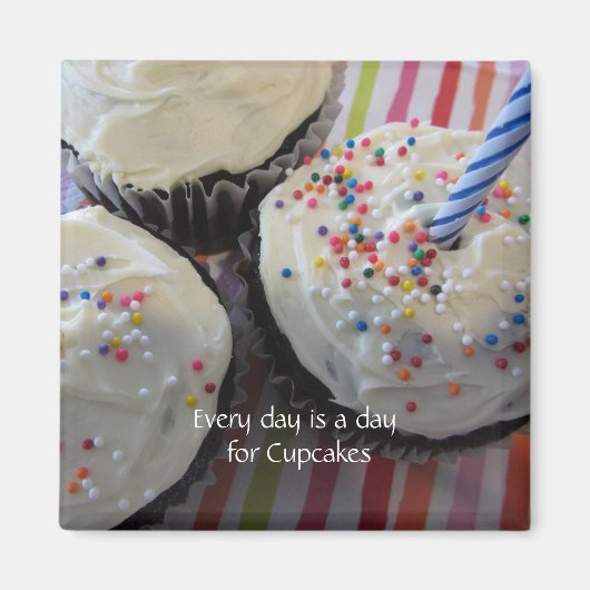 Aimant Cupcakes avec une phrase mignonne (Devant)