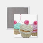 Aimant cupcakes cerise (Recto/Verso)