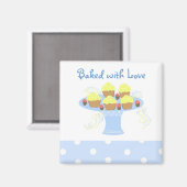 Aimant Cupcakes cuits avec amour (Recto/Verso)