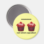 Aimant cupcakes en velours rouge (Recto/Verso)