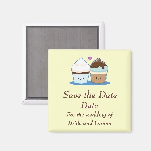 Aimant Cupcakes mariages (Recto/Verso)