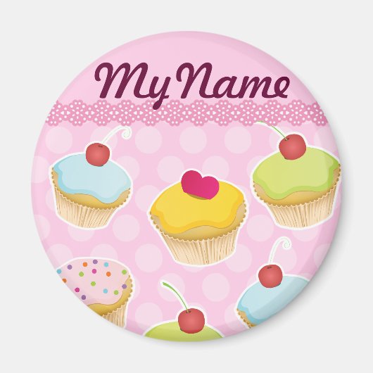 Aimant Cupcakes personnalisés (Devant)