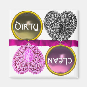 AIMANT CUPID LACE COEUR  LAVE-VAISSELLE SALE PROPRE