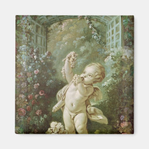 Aimant Cupidon avec des raisins