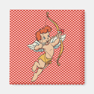 Aimant Cupidon de la Saint-Valentin vintage/retro