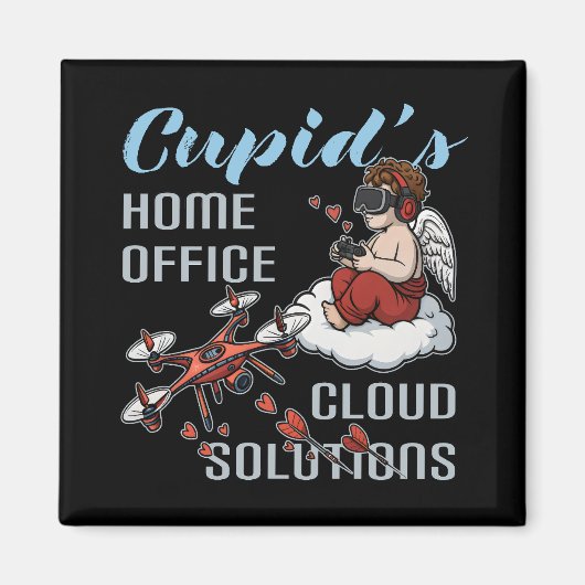 Aimant Cupid's Home Office, Drone Valentine's Day (Devant)