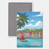 Aimant Curacao Pays-Bas Caraïbes (Recto/Verso)