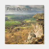 Aimant Curbar Edge vue, Peak District photo souvenir (Devant)