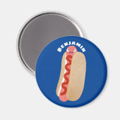 Aimant Curieux hot dog Weiner dessin animé (Recto/Verso)
