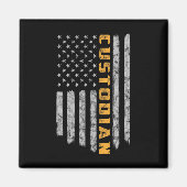 Aimant Custodian American Flag USA Janitor School (Devant)