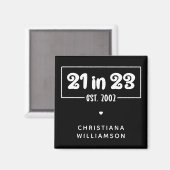 Aimant Custom 21st Birthday Cadeau 21 en 23 Est 2002 (Recto/Verso)