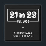 Aimant Custom 21st Birthday Cadeau 21 en 23 Est 2002<br><div class="desc">Custom 21st Birthday Celebration 21 in 23 Est 2002 Cadeaux d'anniversaire!</div>