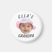 Aimant Custom Baby Face Photo Text Grandpa (Devant)